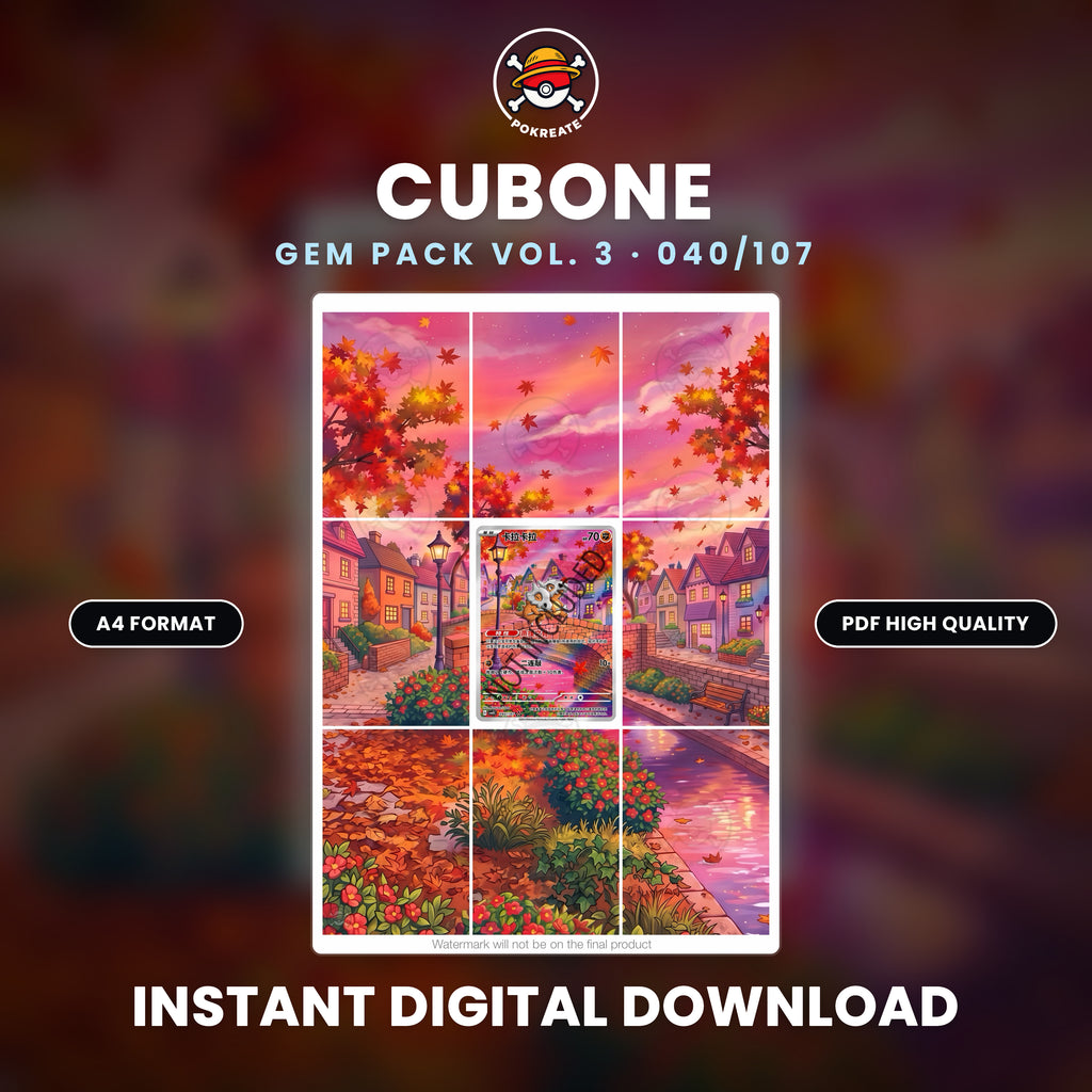 Printable Extended Artwork • Pokémon • Cubone 3C 040/107