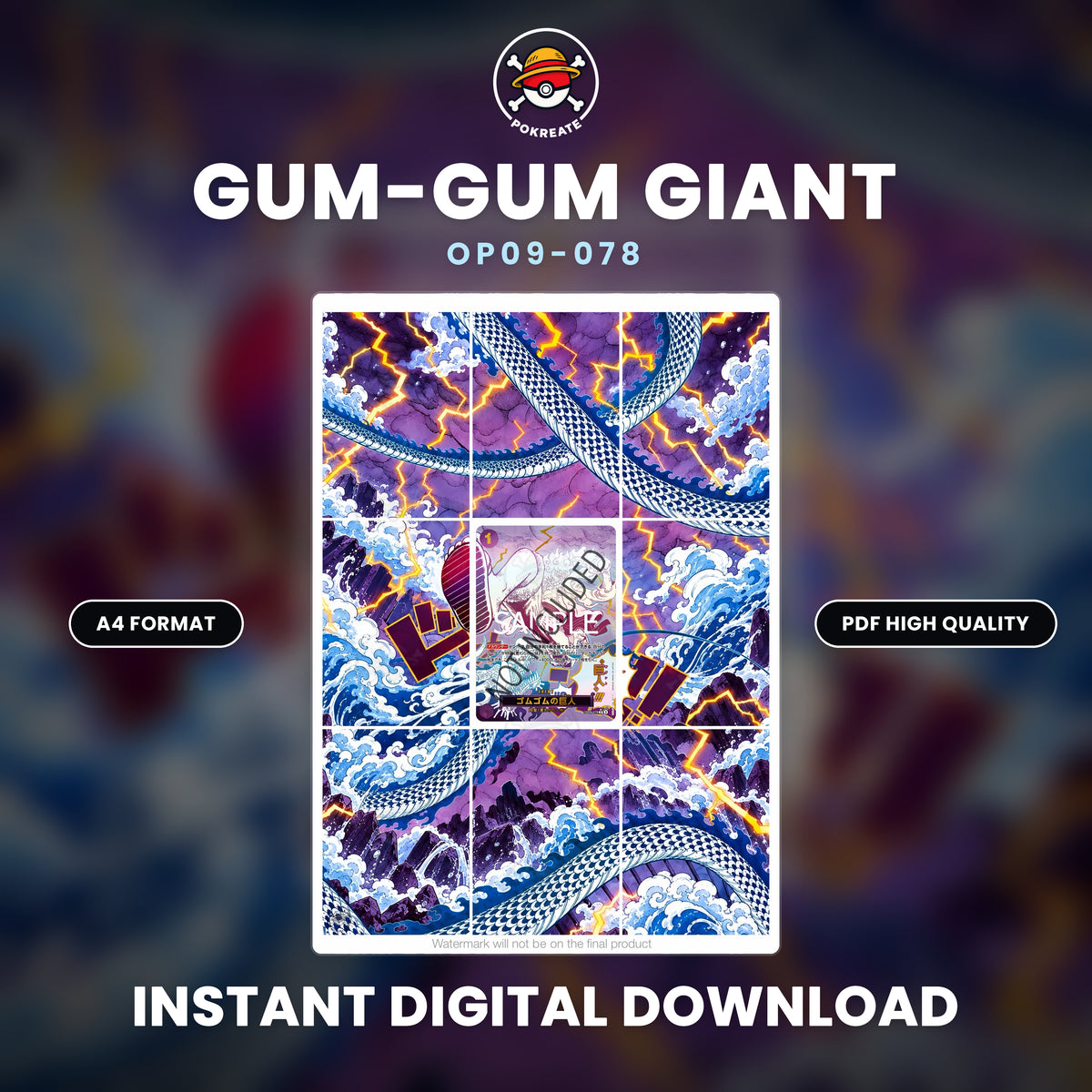 Printable Extended Artwork • One Piece • Gum Gum Giant Event OP09-078