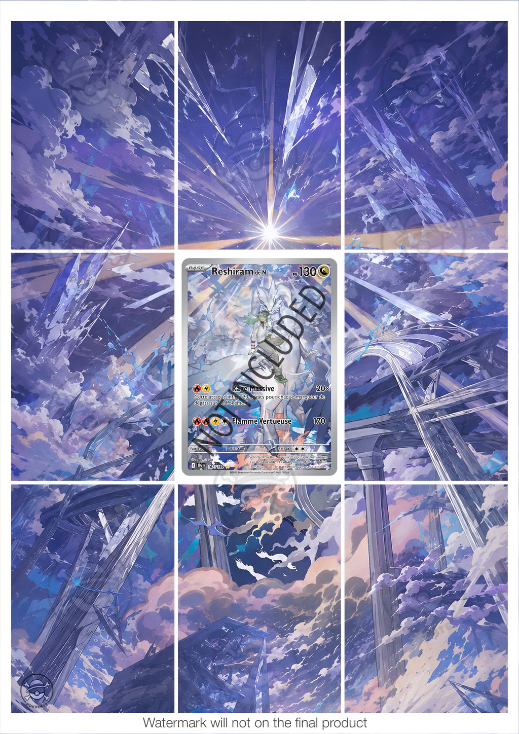 Printable Extended Artwork • Pokémon • N’s Reshiram JTG 167/159