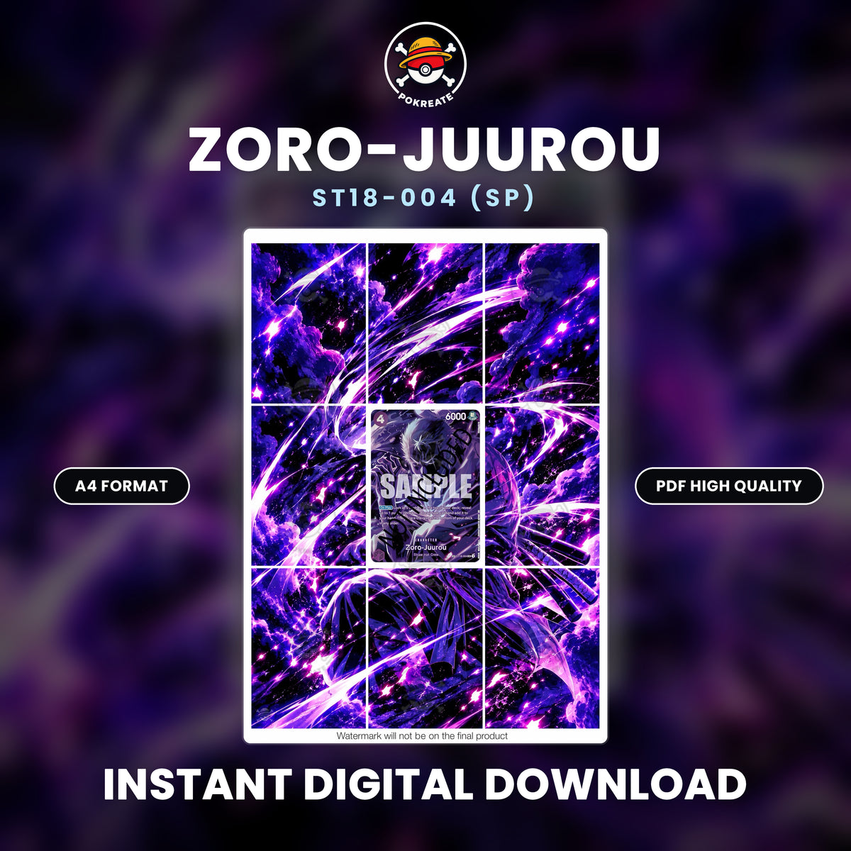 Printable Extended Art • One Piece • Zoro SP ST18-004