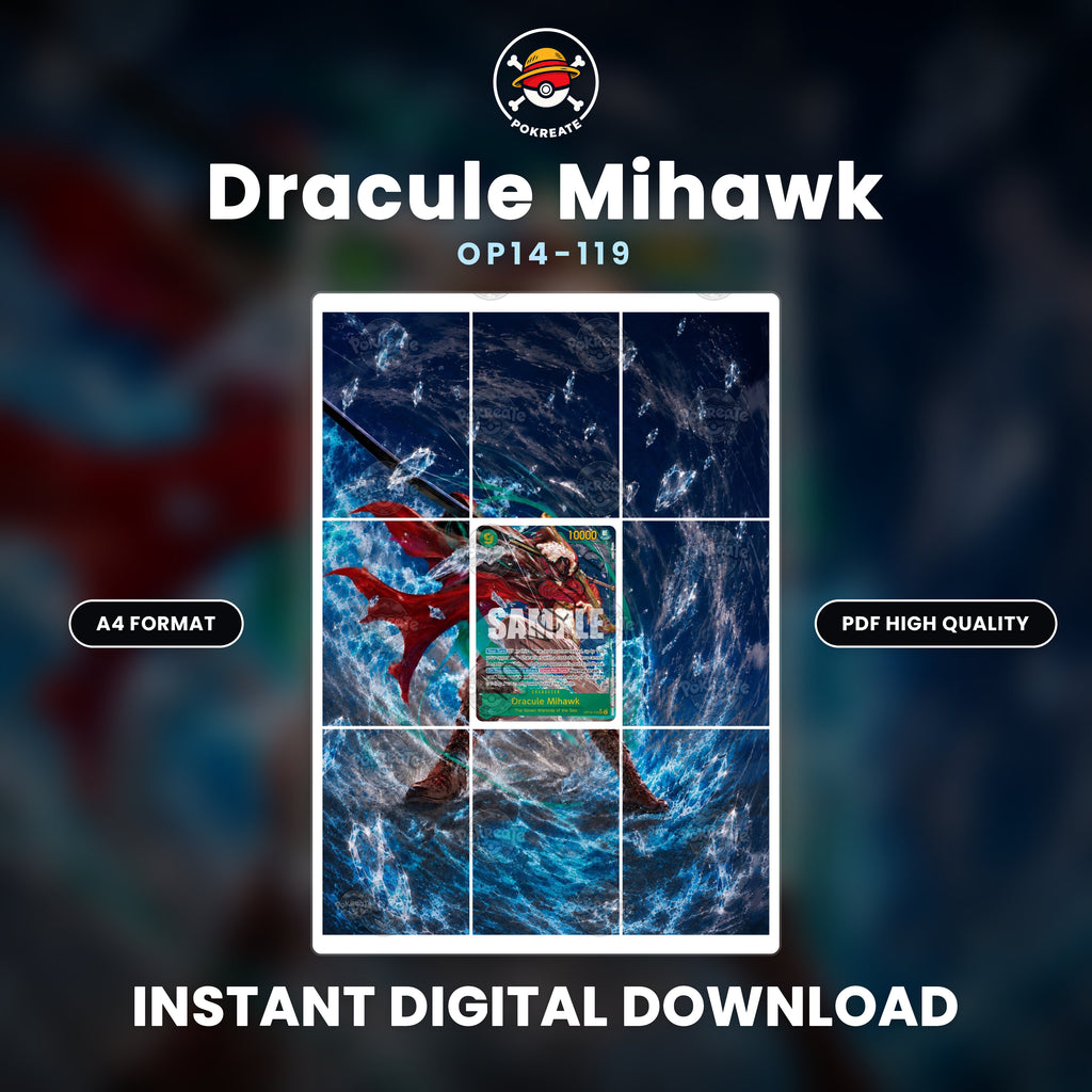 Printable Extended Artwork • One Piece • Mihawk OP14-119
