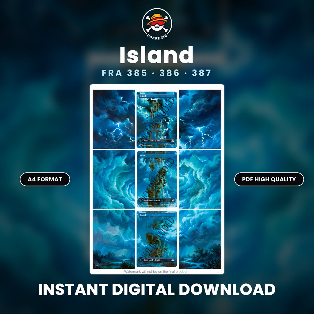 Printable Extended Artwork • Magic TG • Pack x5 - Basic Lands FRA