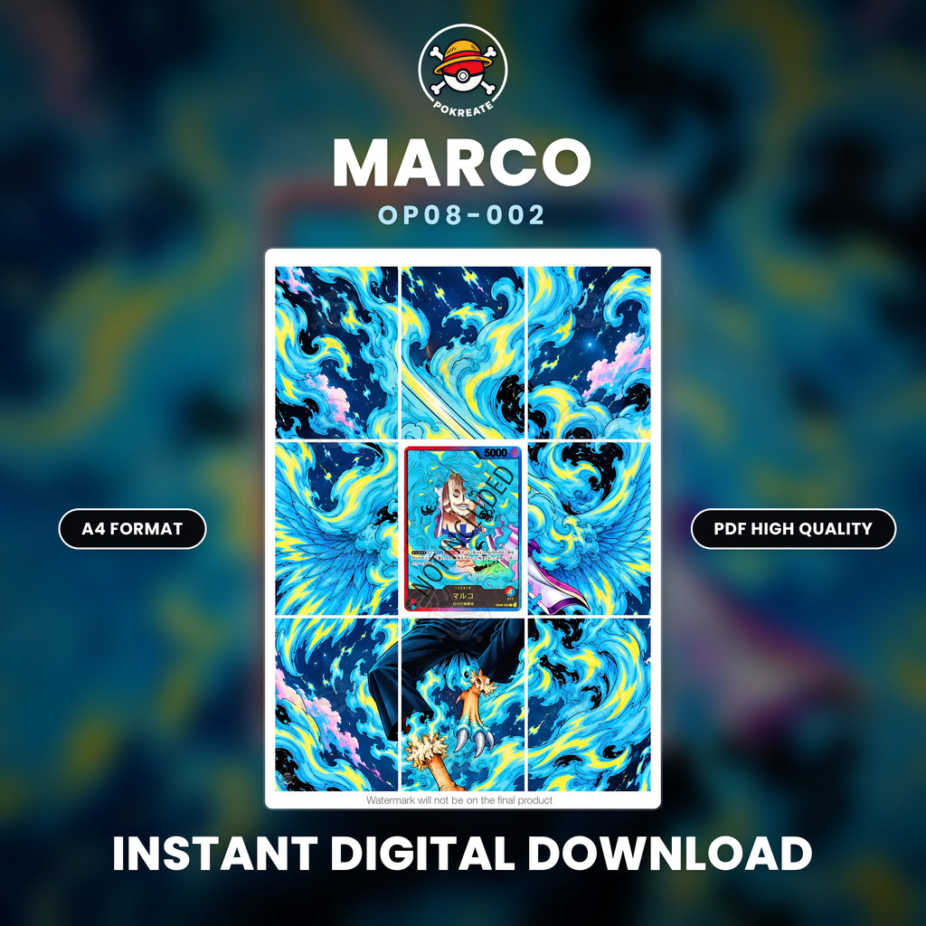 Printable Extended Artwork • One Piece • Marco Leader Gold