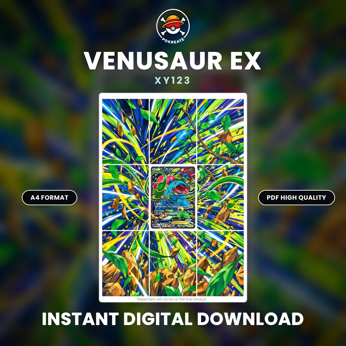 Printable Extended Artwork • Pokémon • Venusaur YX123 Promo