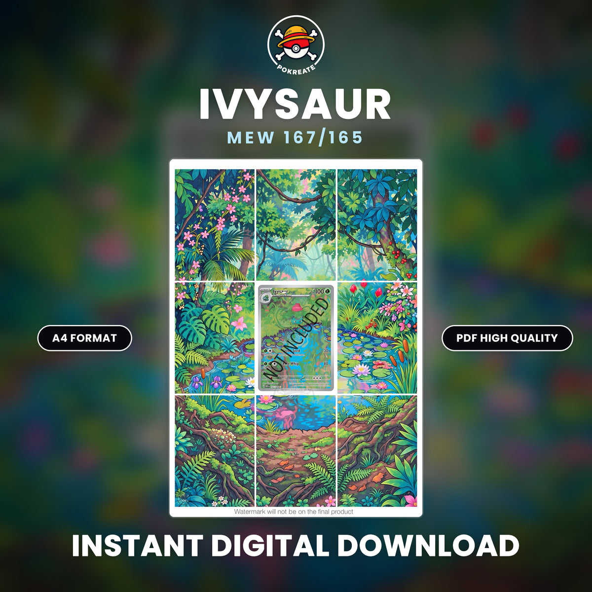Printable Extended Artwork • Pokémon • Ivysaur MEW167/165
