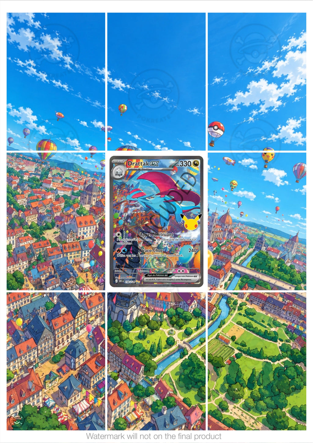 Printable Extended Artwork • Pokémon • Salamence Alt. 156/128 - 30th Anniversary