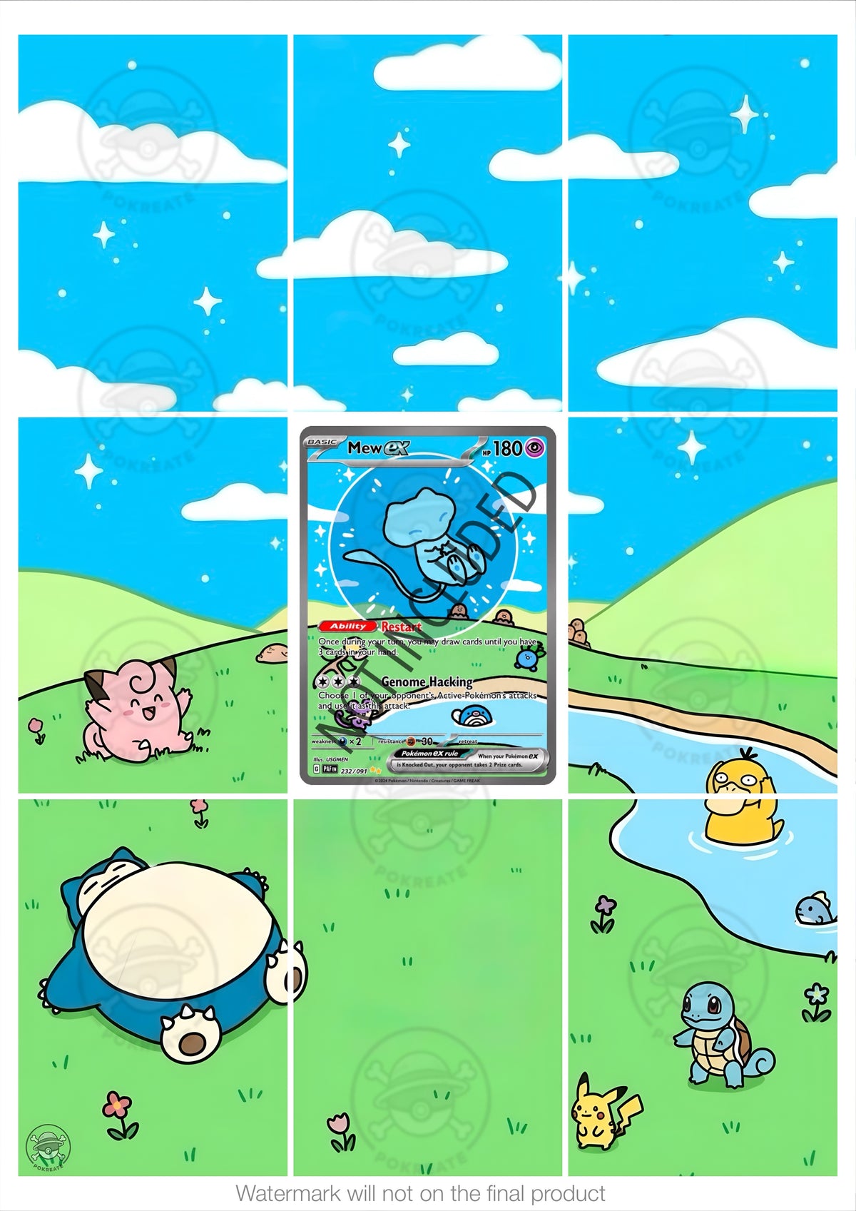 Printable Extended Artwork • Pokémon • Mew Bubble PAF 232/091