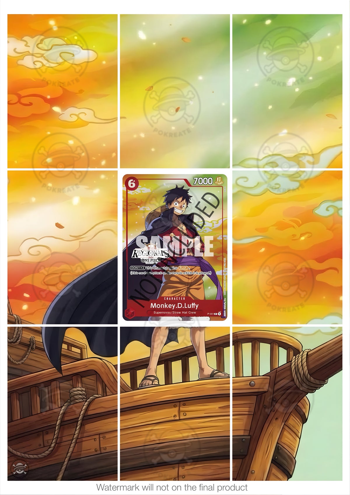 Printable Extended Artwork • One Piece • Luffy P-001 - V2