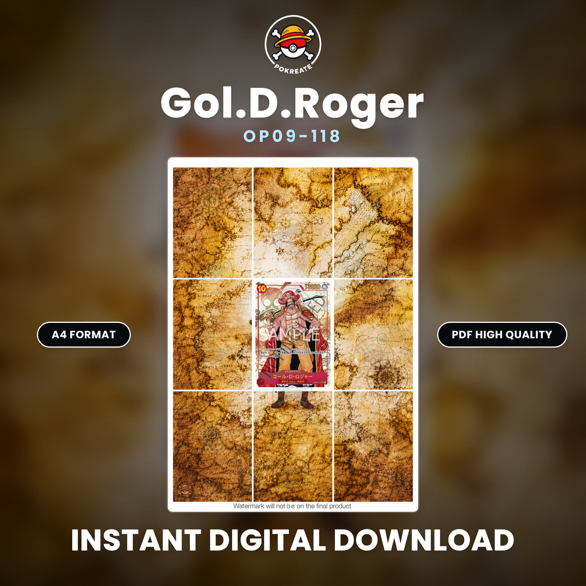 Printable Extended Artwork • One Piece • Gol.D.Roger OP09-118