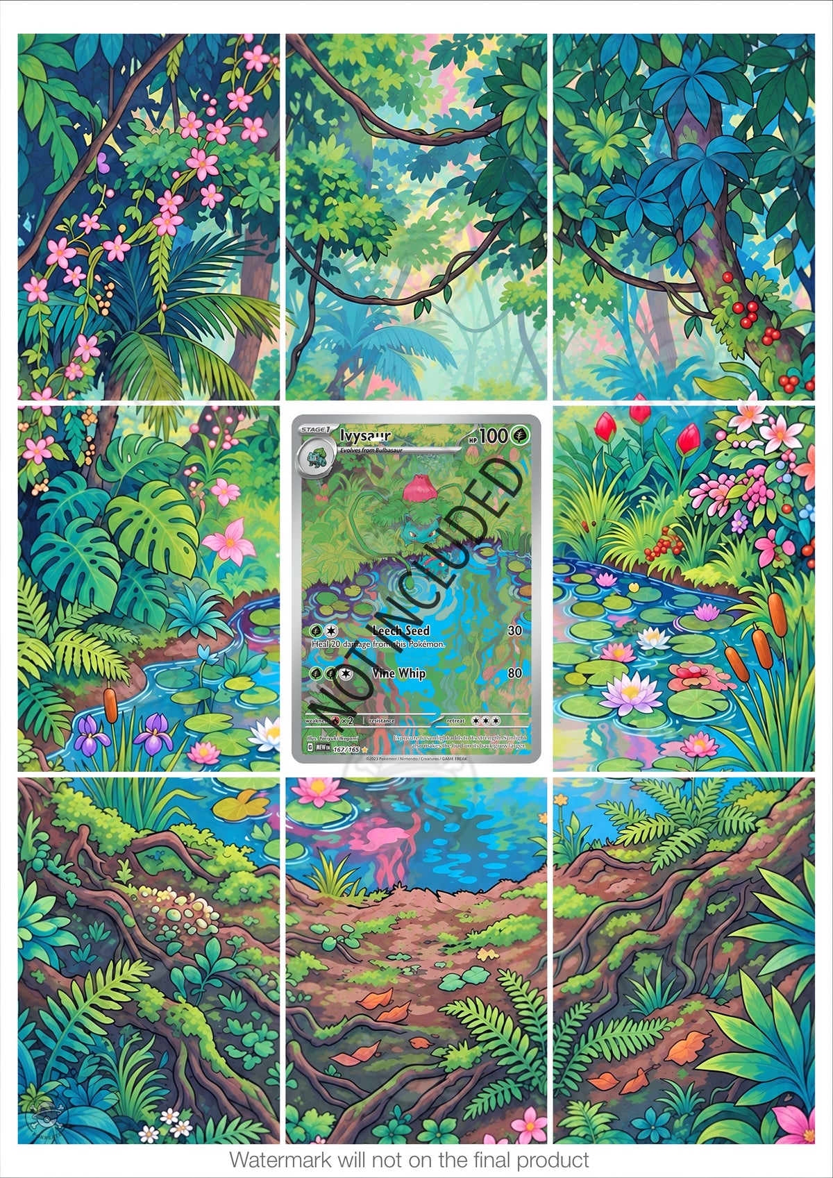 Printable Extended Artwork • Pokémon • Ivysaur MEW167/165