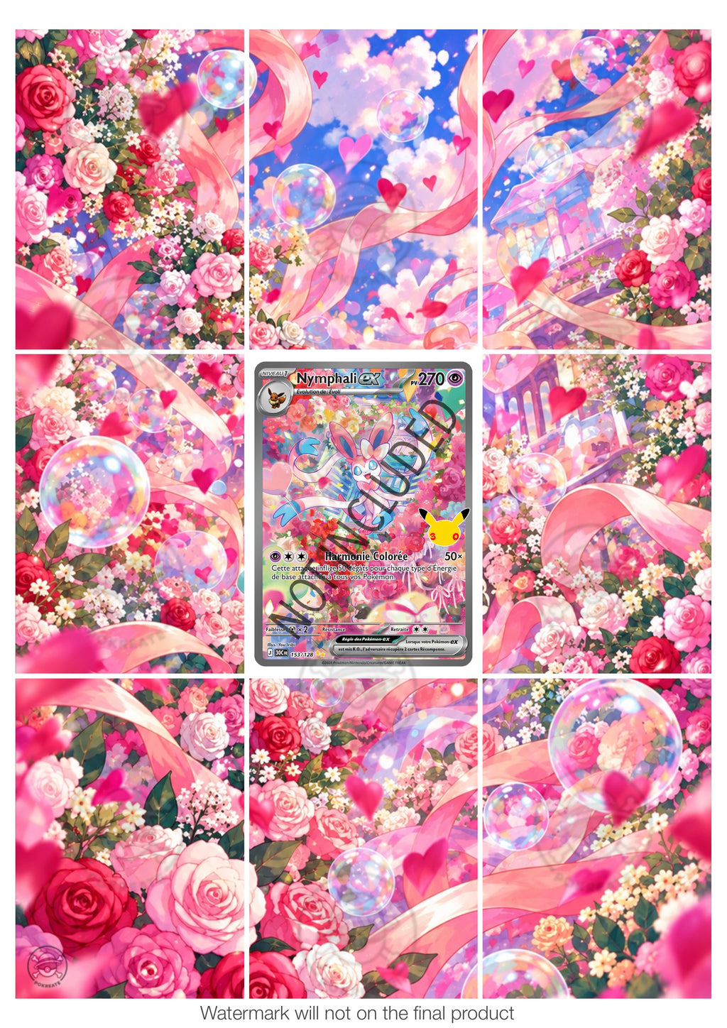 Printable Extended Artwork • Pokémon • Sylveon Alt. 153/128 - 30th Anniversary