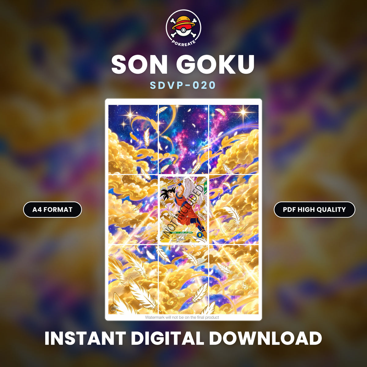 Printable Extended Artwork • Dragon Ball • Goku Angel