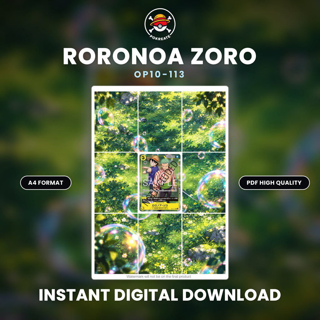 Printable Extended Artwork • One Piece • Zoro & Luffy OP10-113 Promo