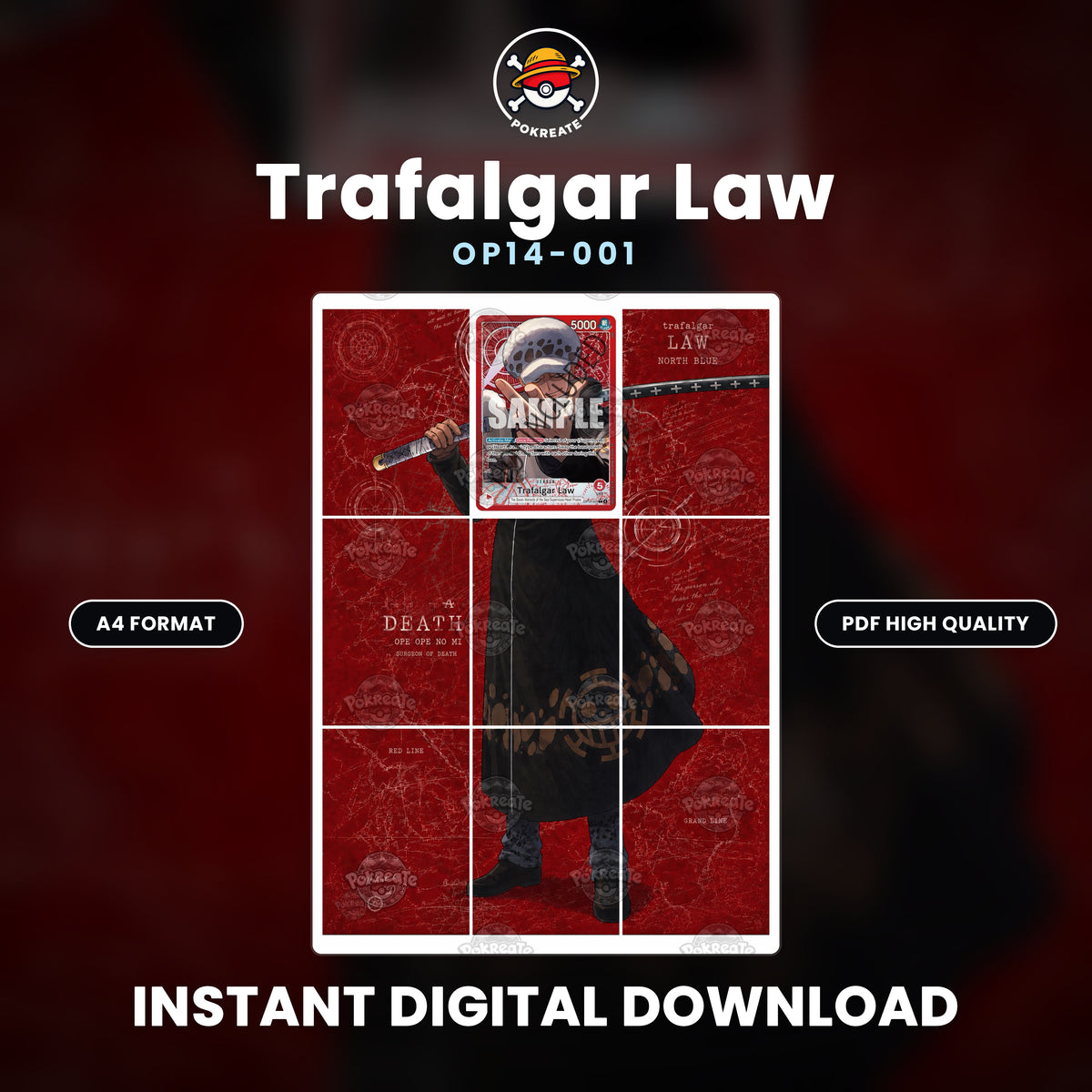 Printable Extended Artwork • One Piece • Trafalgar Law OP14-001
