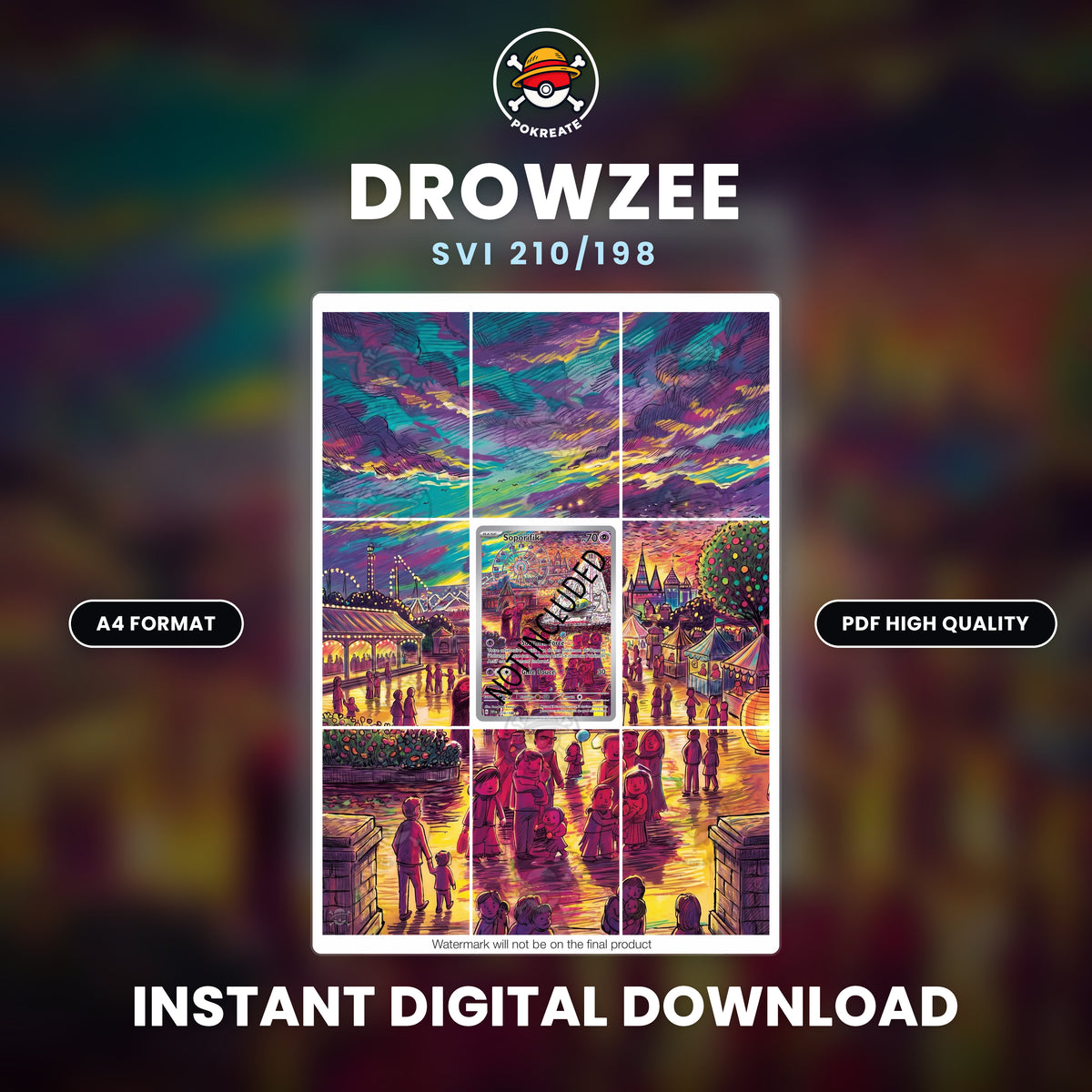 Printable Extended Artwork • Pokémon • Drowzee SVI 210/198