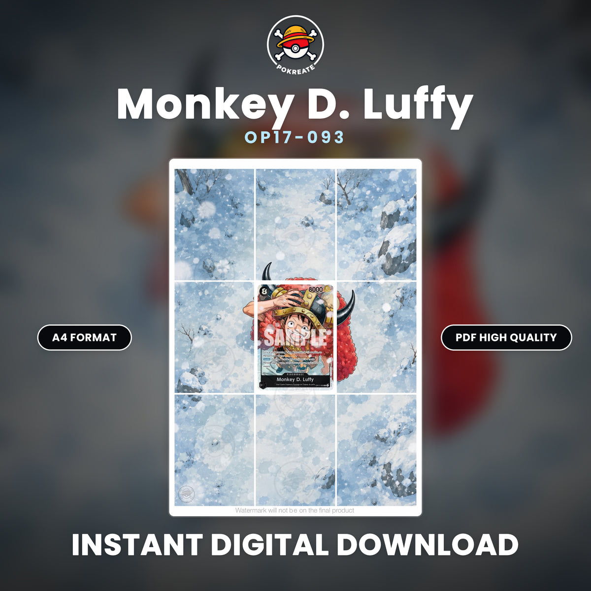 Printable Extended Artwork • One Piece • Luffy OP17-093
