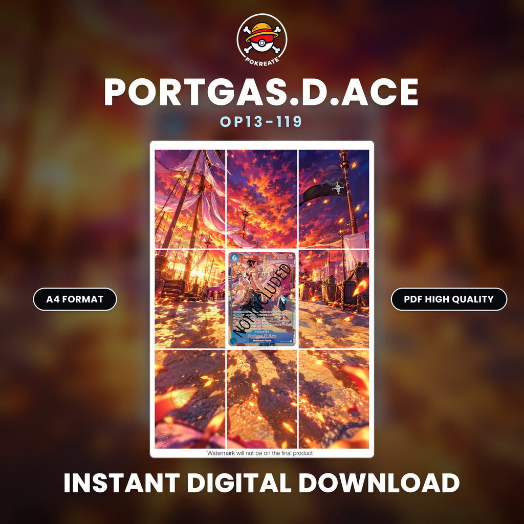 Printable Extended Artwork • One Piece • Portgas.D.Ace OP13-119