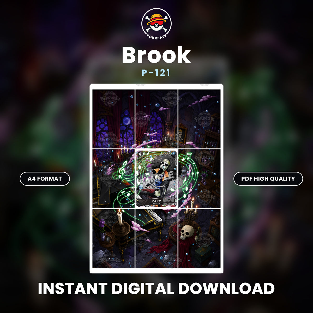 Printable Extended Artwork • One Piece • Brook P-121