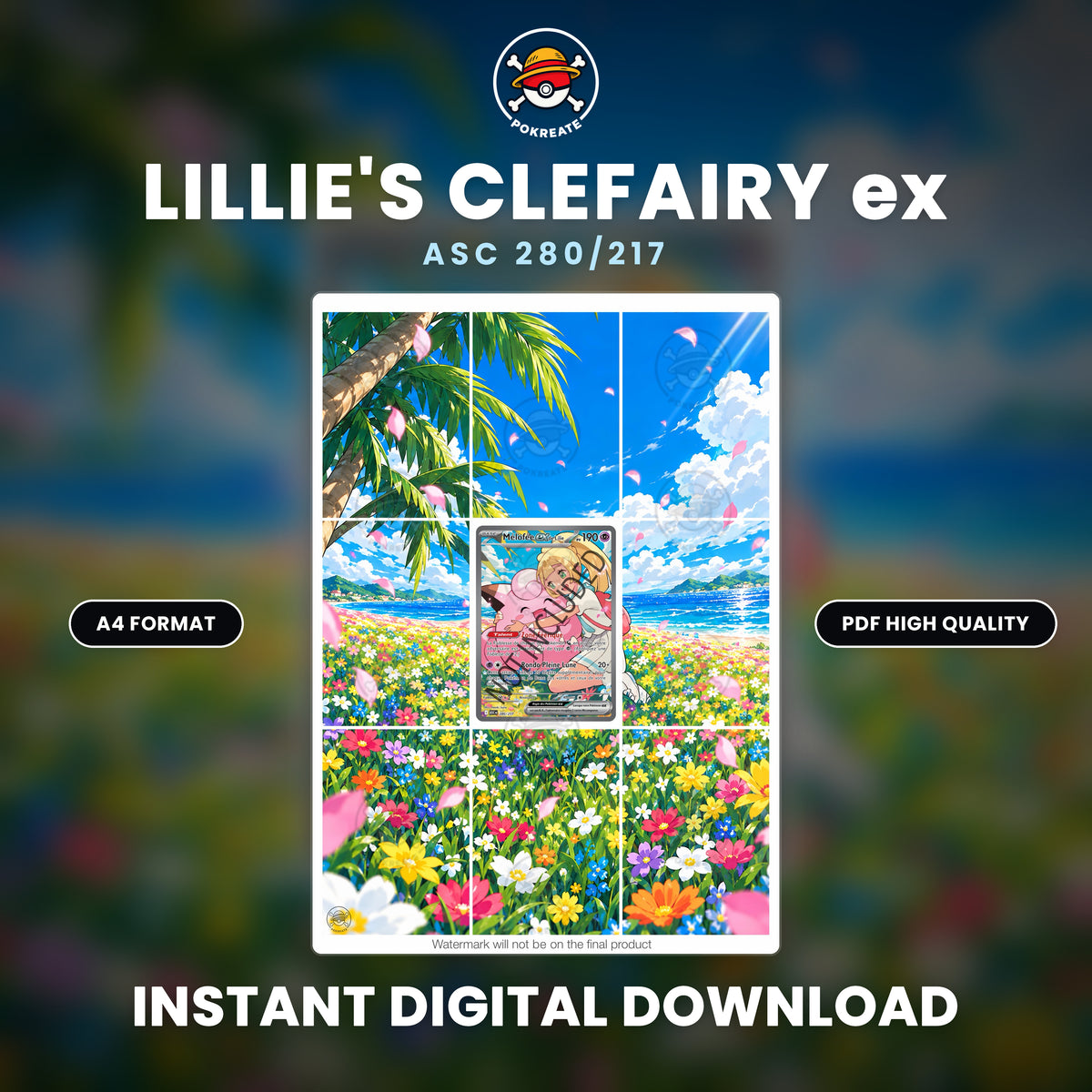 Printable Extended Artwork • Pokémon • Lillie's Clefairy (ASC) 280/217