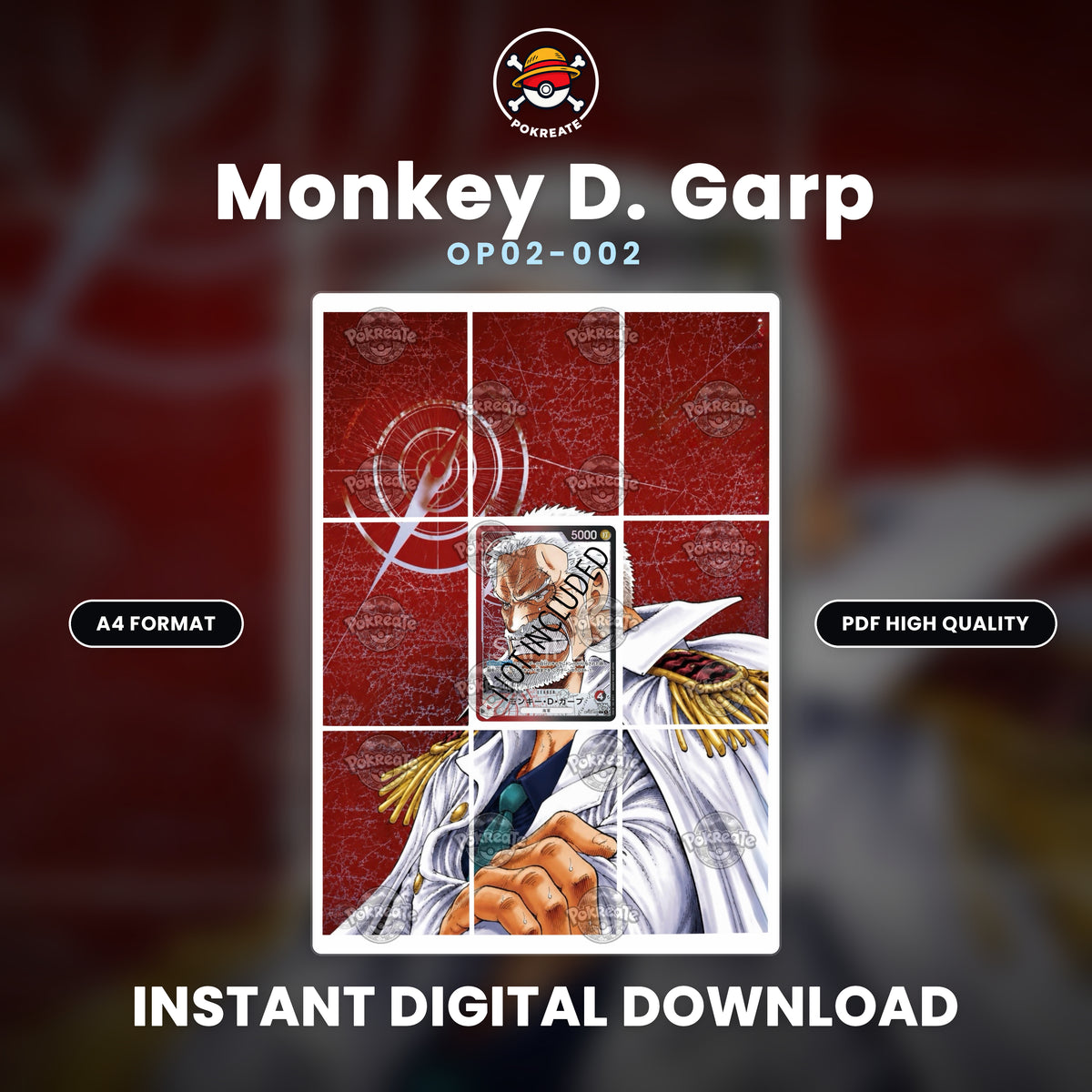 Printable Extended Artwork • One Piece • Garp OP02-002