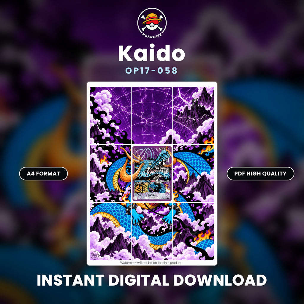 Printable Extended Artwork • One Piece • Kaido OP17-058