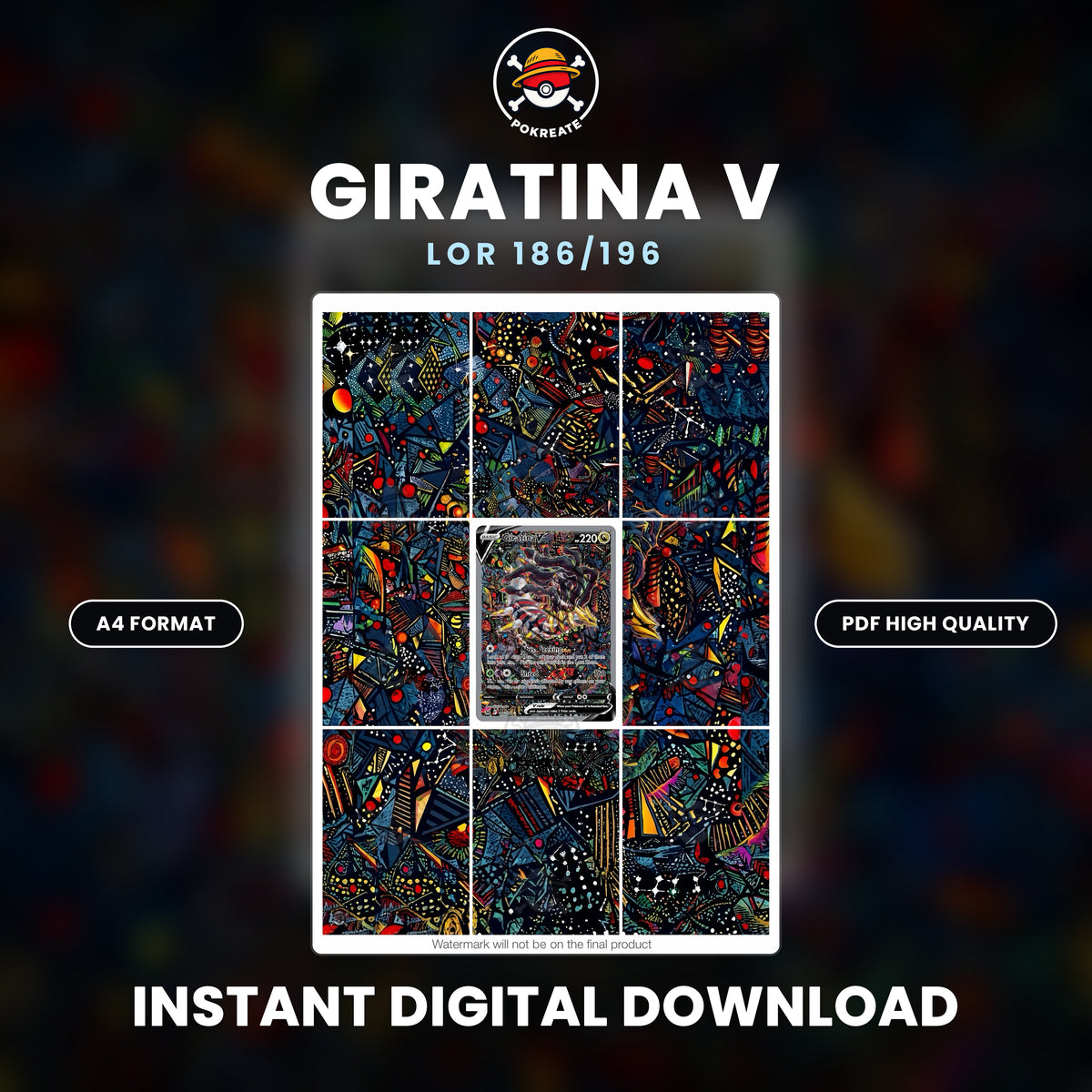 Printable Extended Artwork • Pokémon • Giratina V 186/196