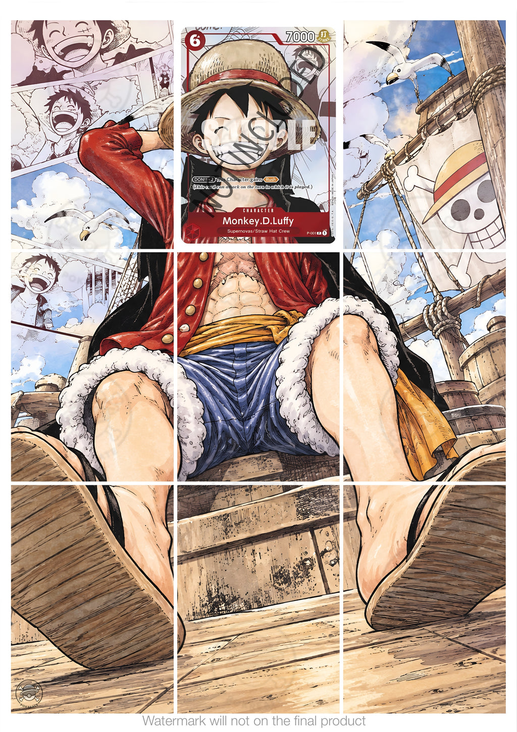 Printable Extended Artwork • One Piece • Luffy P-001 - Bis