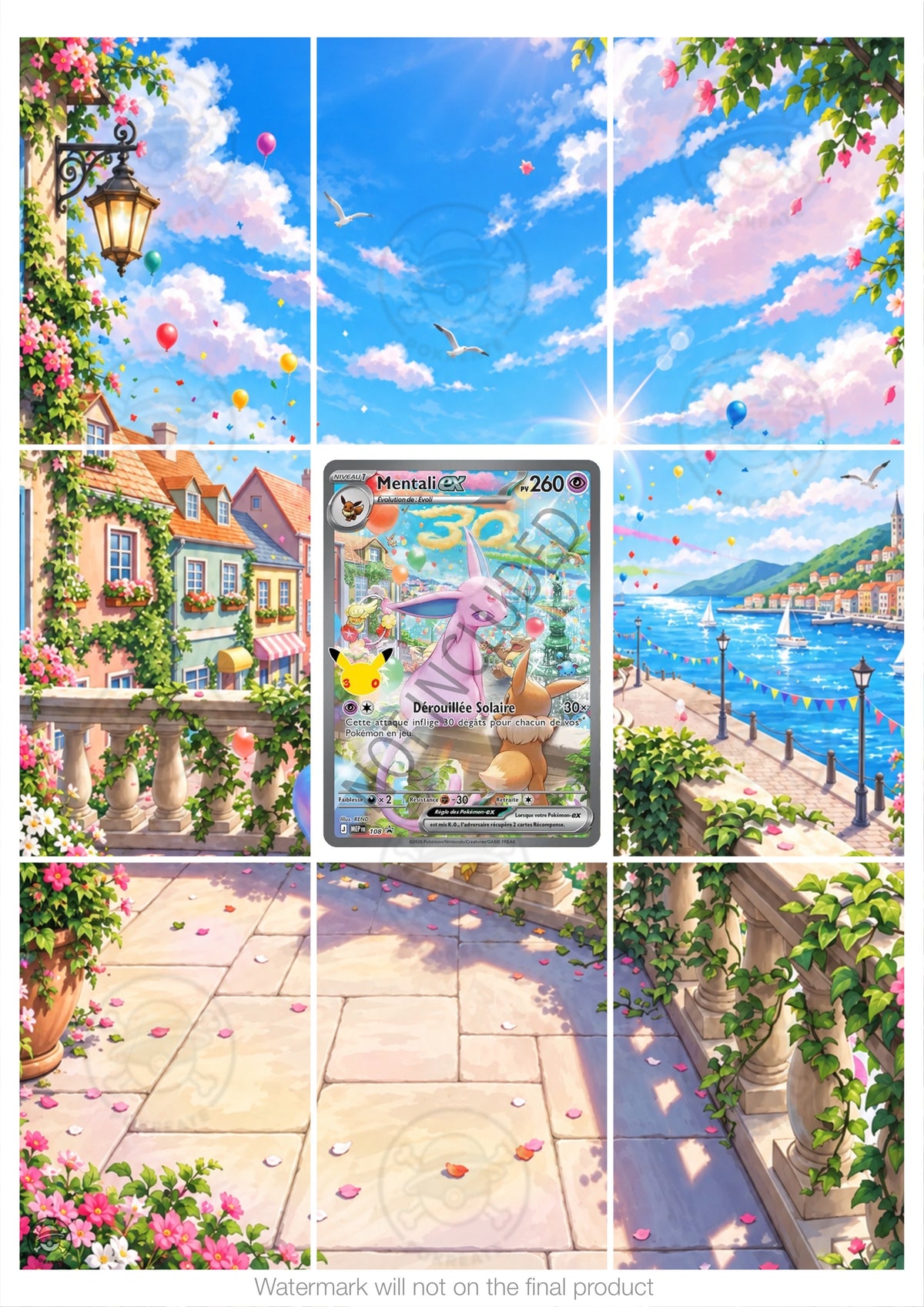 Printable Extended Artwork • Pokémon • Espeon MEP 108 - 30th Anniversary
