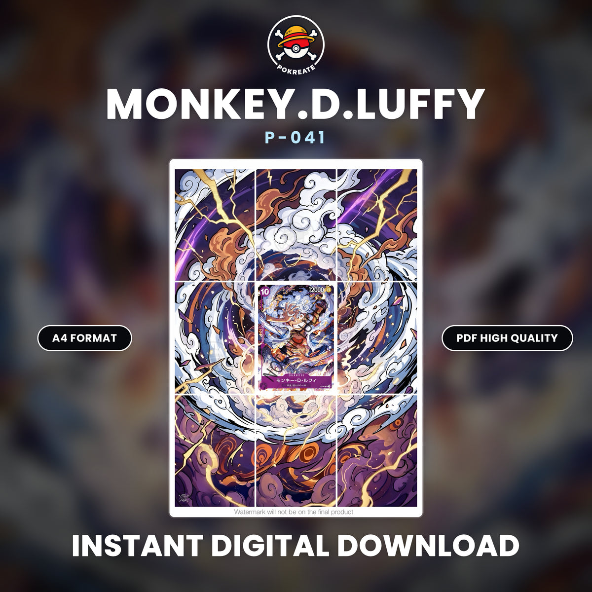 Printable Extended Artwork • One Piece • Luffy P-041 Bis