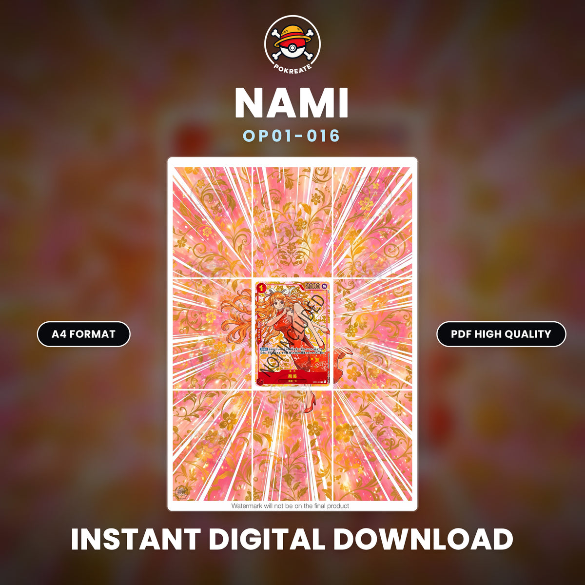 Printable Extended Artwork • One Piece • Nami Ch. OP01-016