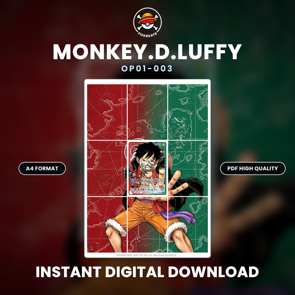 Printable Extended Artwork • One Piece • Luffy Leader OP01-003