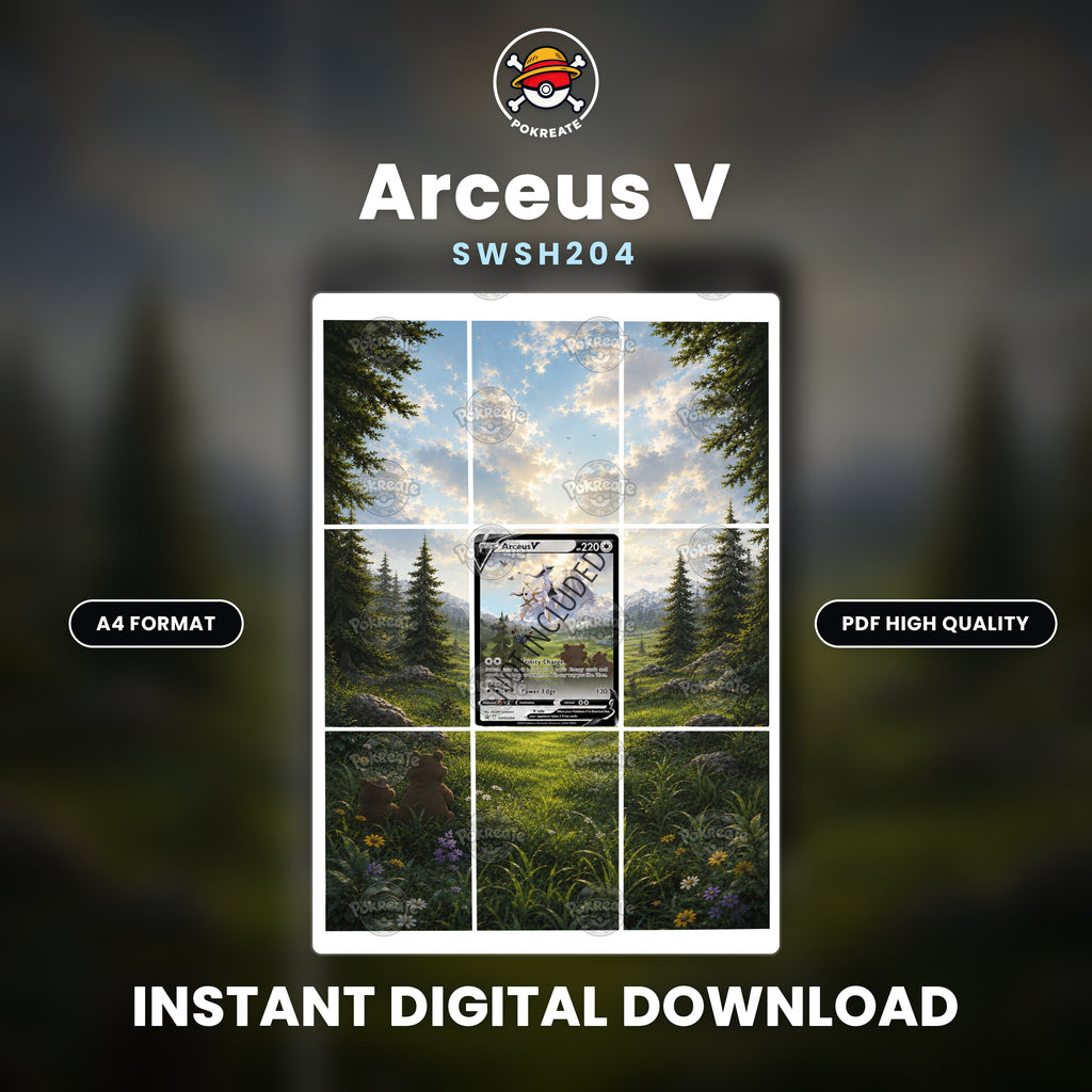 Printable Extended Artwork • Pokémon • Arceus V (SWSH) 204