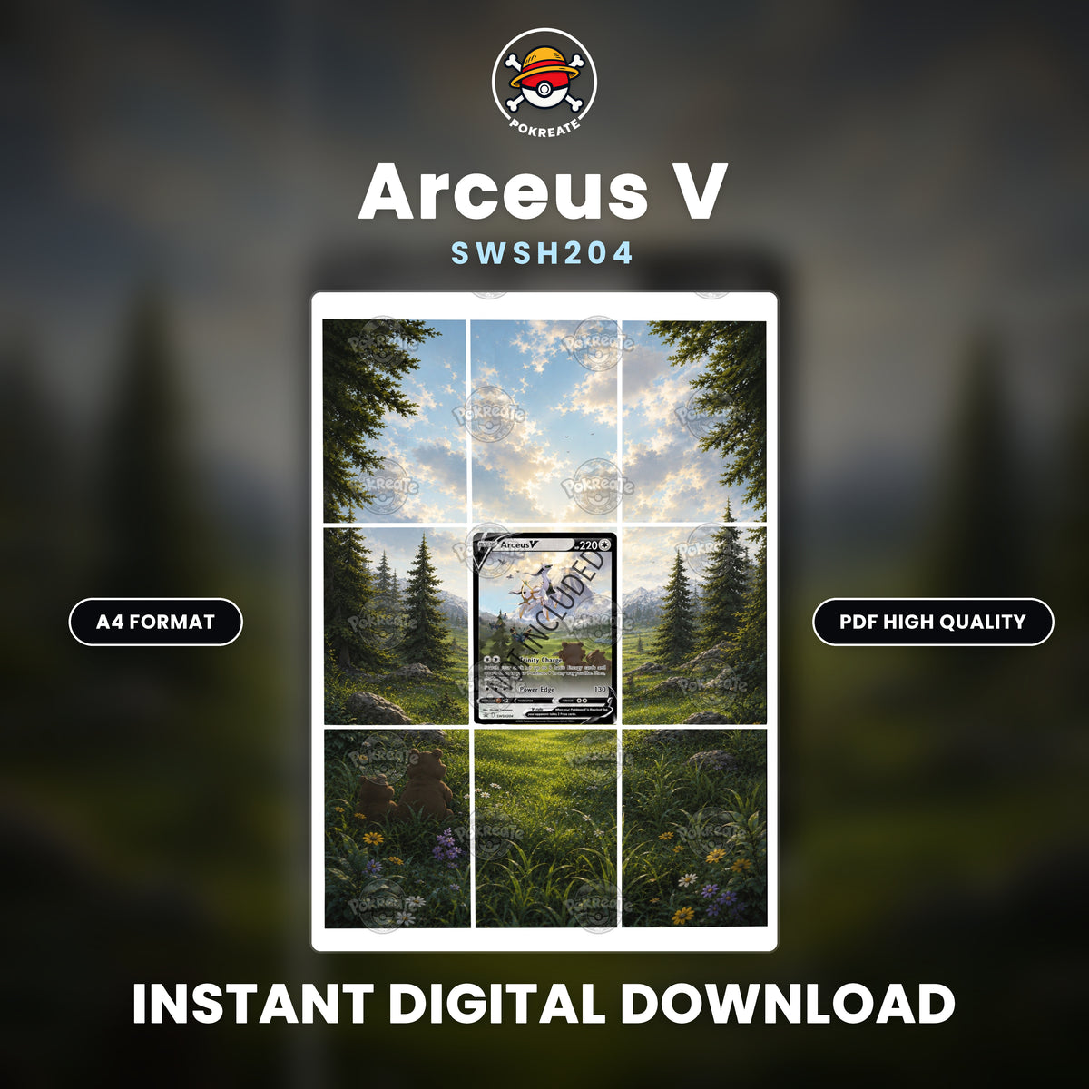 Printable Extended Artwork • Pokémon • Arceus V (SWSH) 204