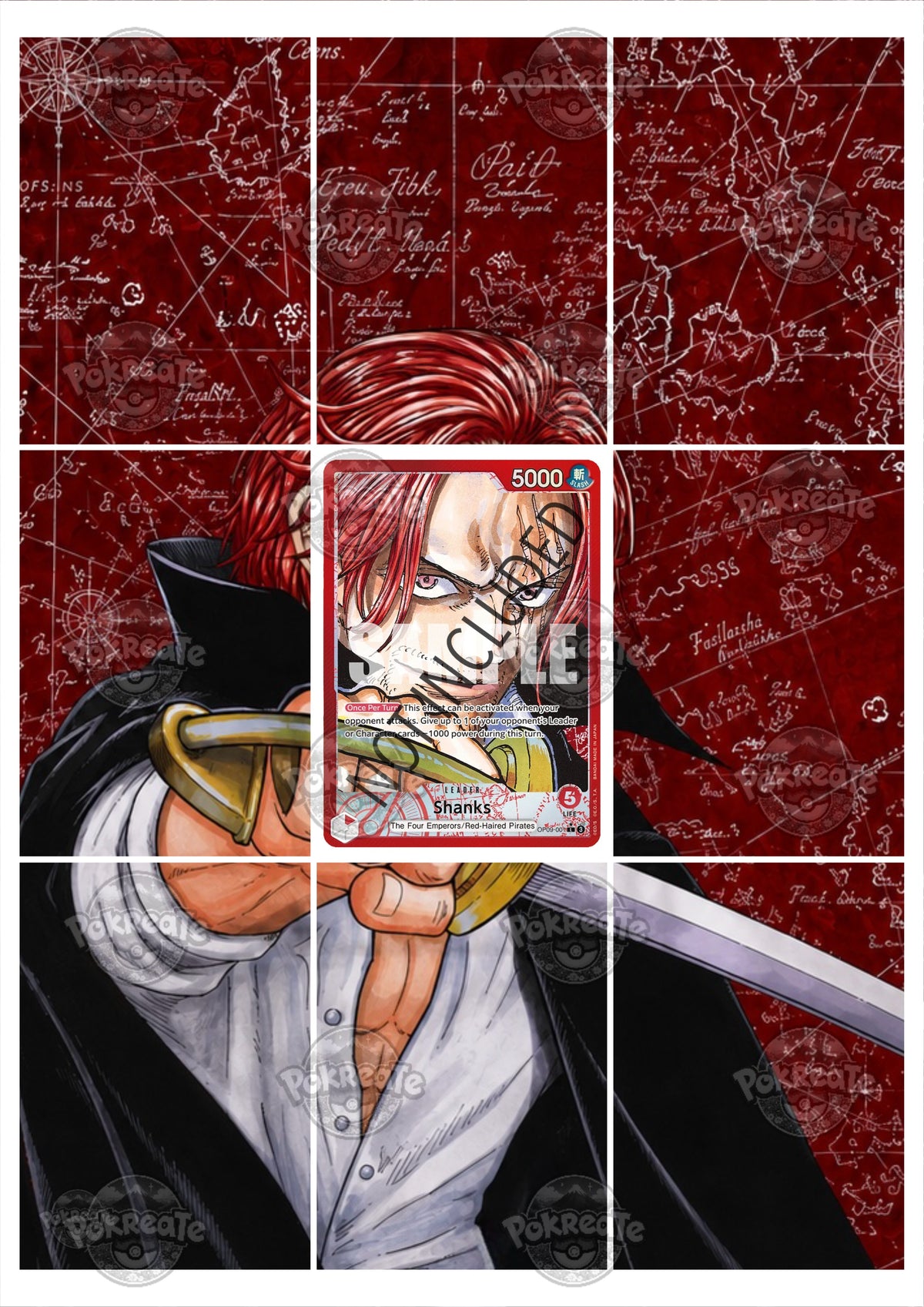Printable Extended Artwork • One Piece • Shanks OP09-001
