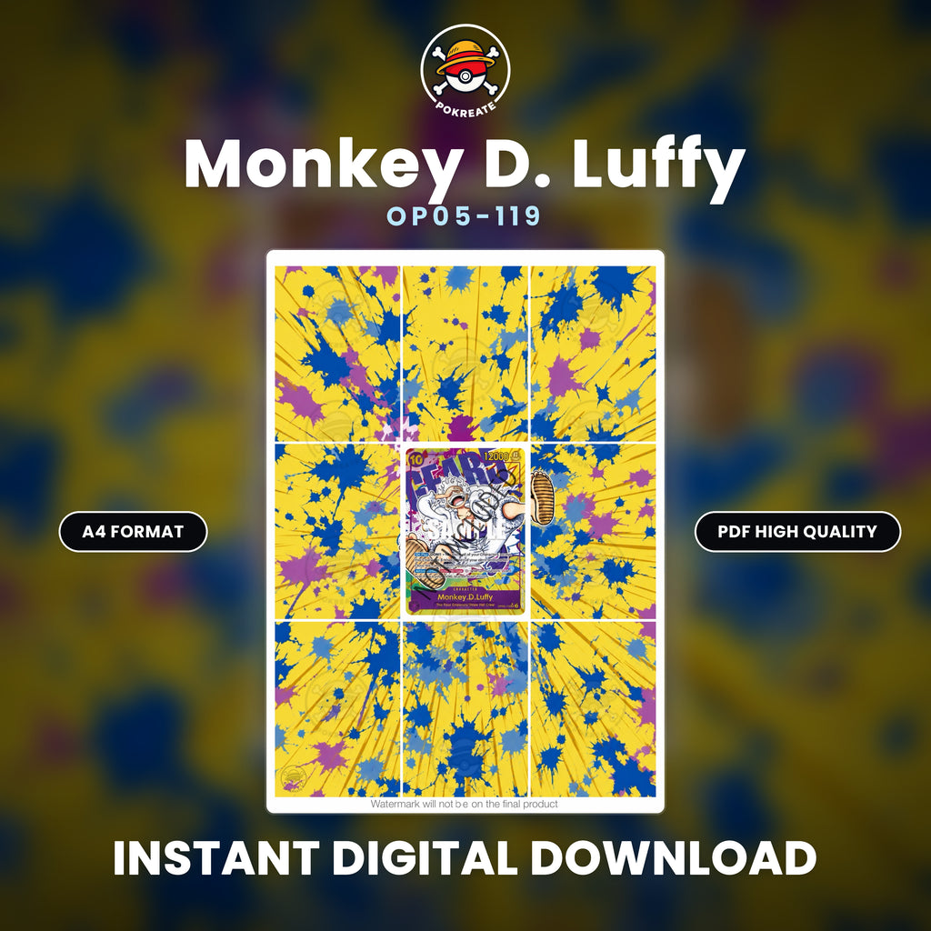 Printable Extended Artwork • One Piece • Luffy Gear 5 OP05-119