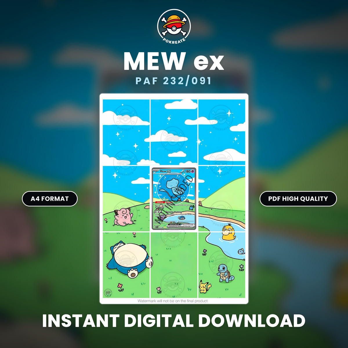 Printable Extended Artwork • Pokémon • Mew Bubble PAF 232/091