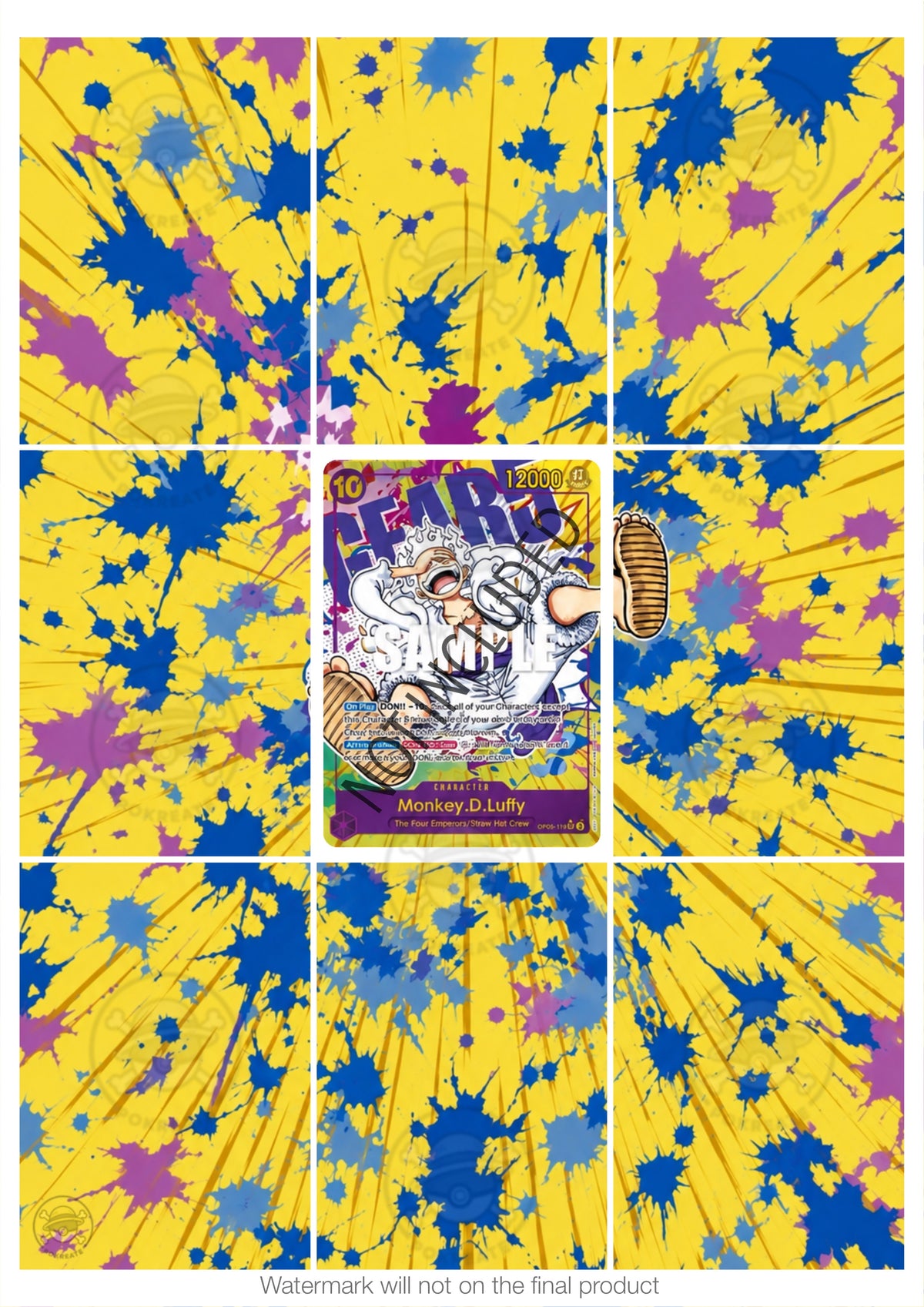 Printable Extended Artwork • One Piece • Luffy Gear 5 OP05-119
