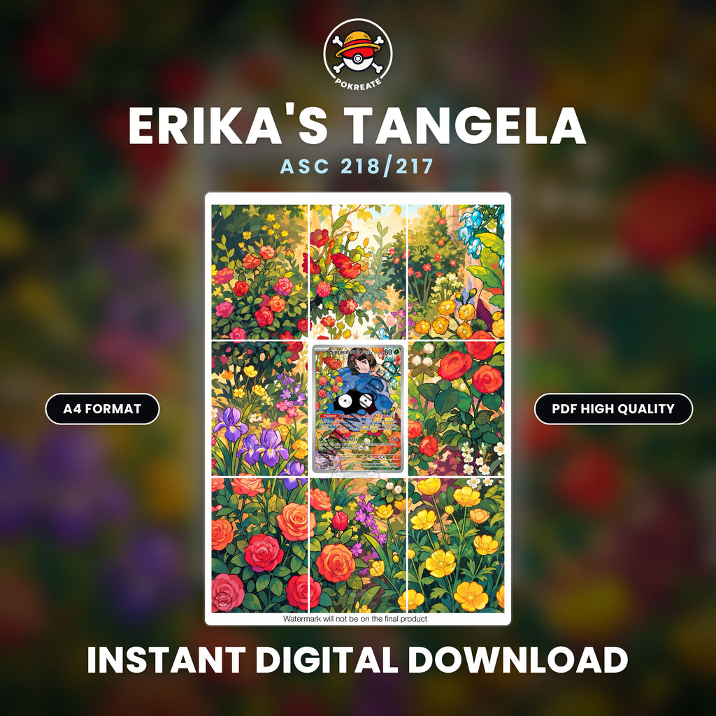 Printable Extended Artwork • Pokémon • Erika’s Tangela ASC 218/217