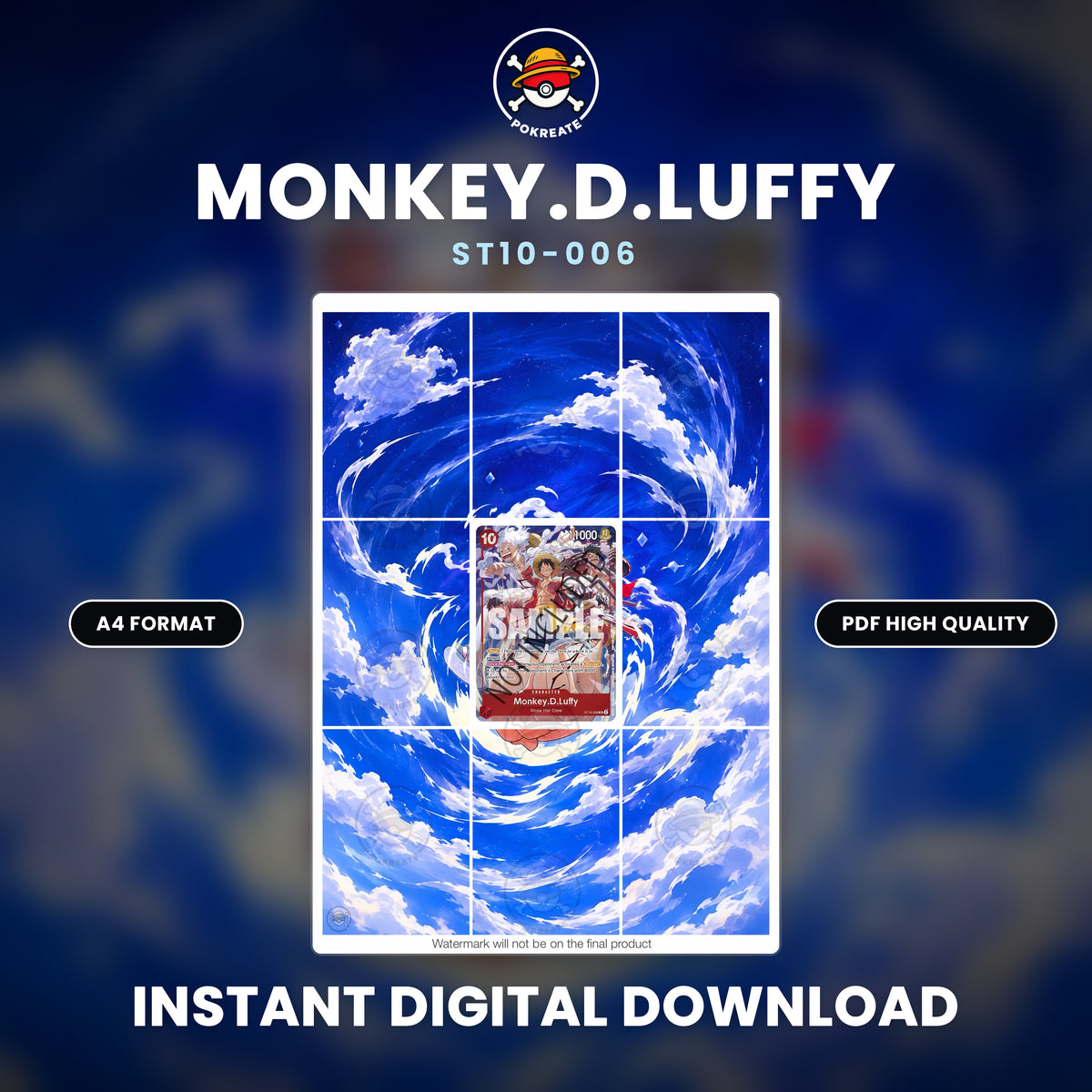 Printable Extended Artwork • One Piece • Luffy ST10-006
