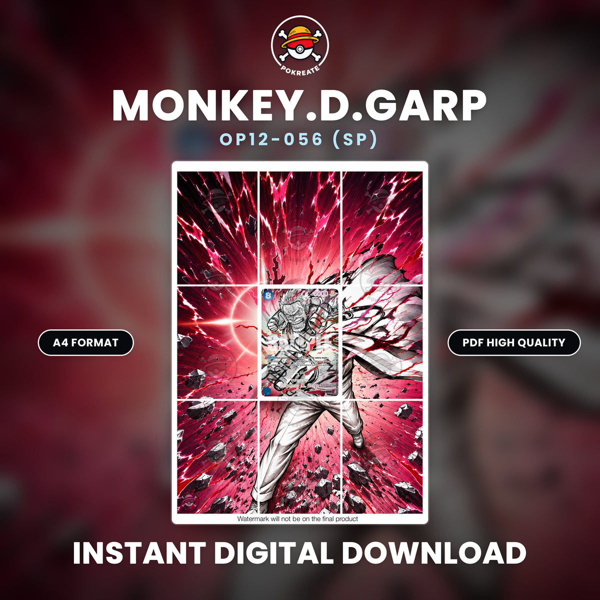 Printable Extended Artwork • One Piece • Garp SP Haki OP12-056