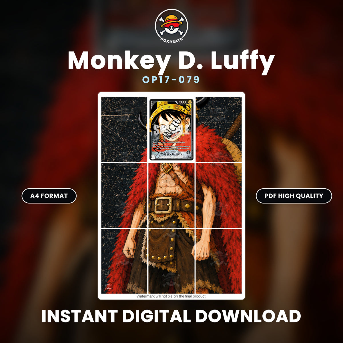 Printable Extended Artwork • One Piece • Luffy OP17-079
