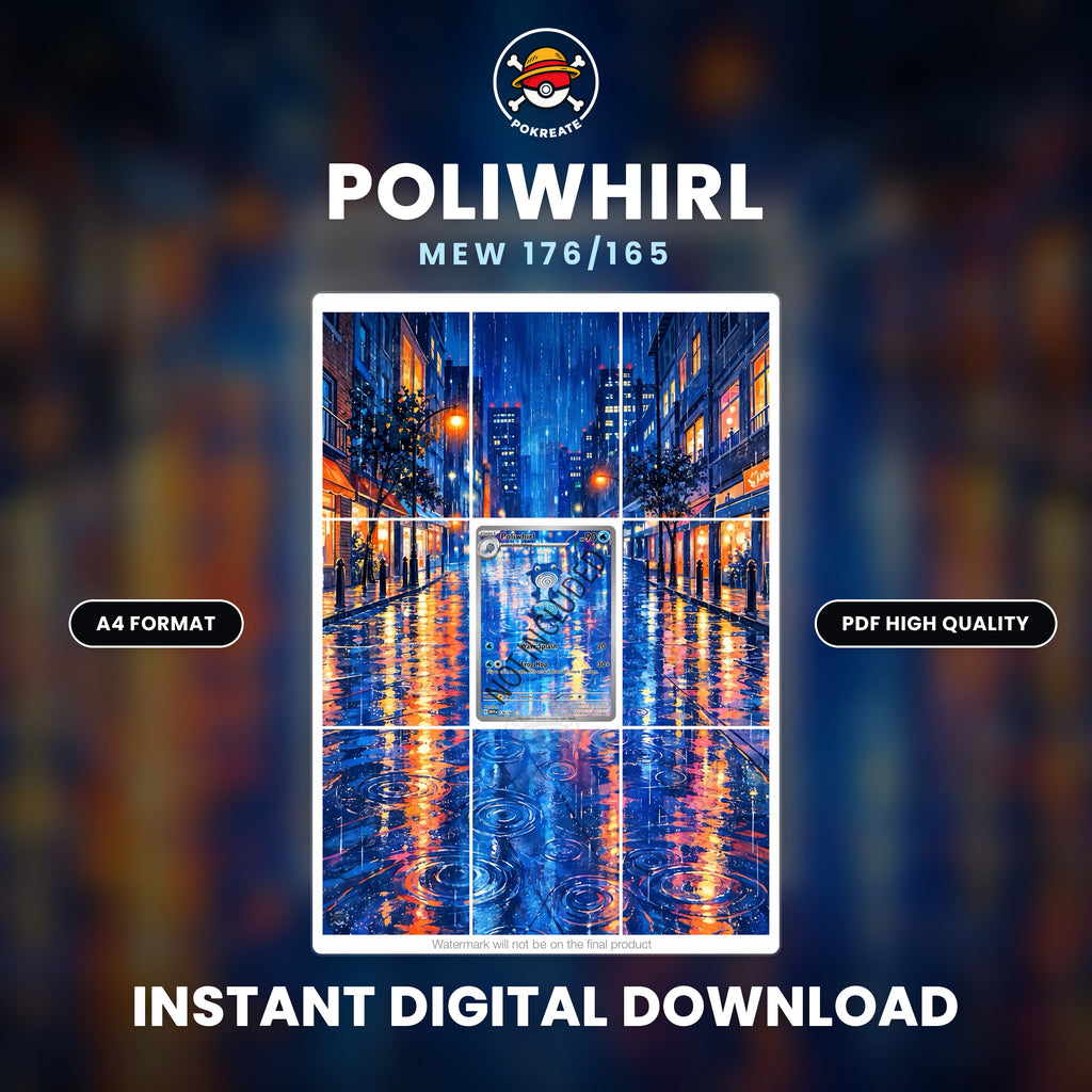 Printable Extended Artwork • Pokémon • Poliwhirl MEW 176/165