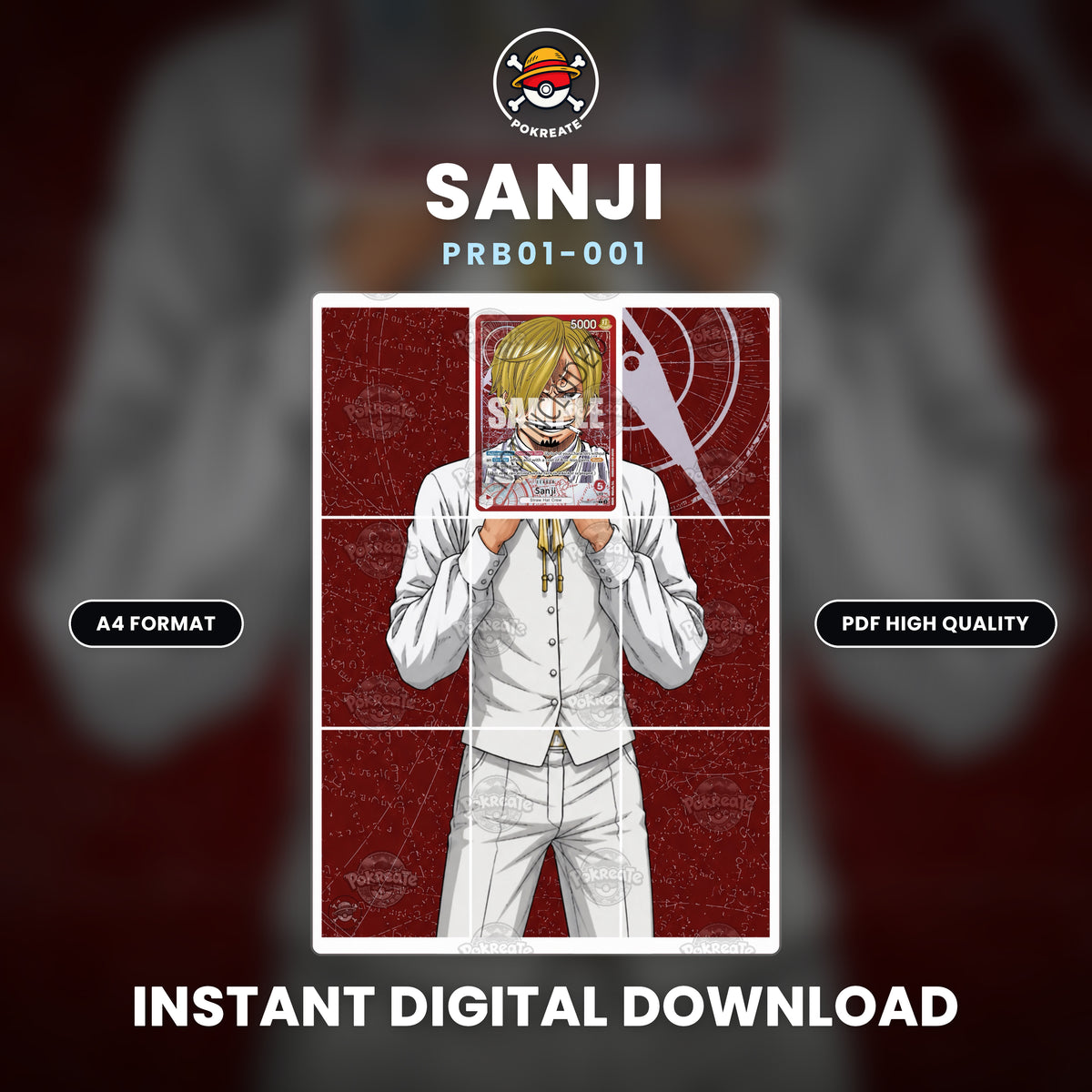 Printable Extended Artwork • One Piece • Sanji PRB01-001