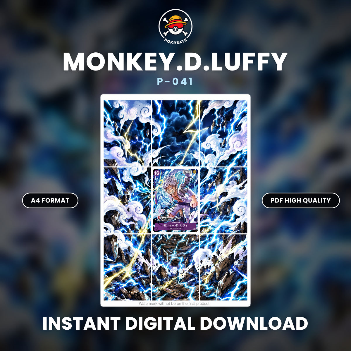 Printable Extended Artwork • One Piece • Luffy P-041