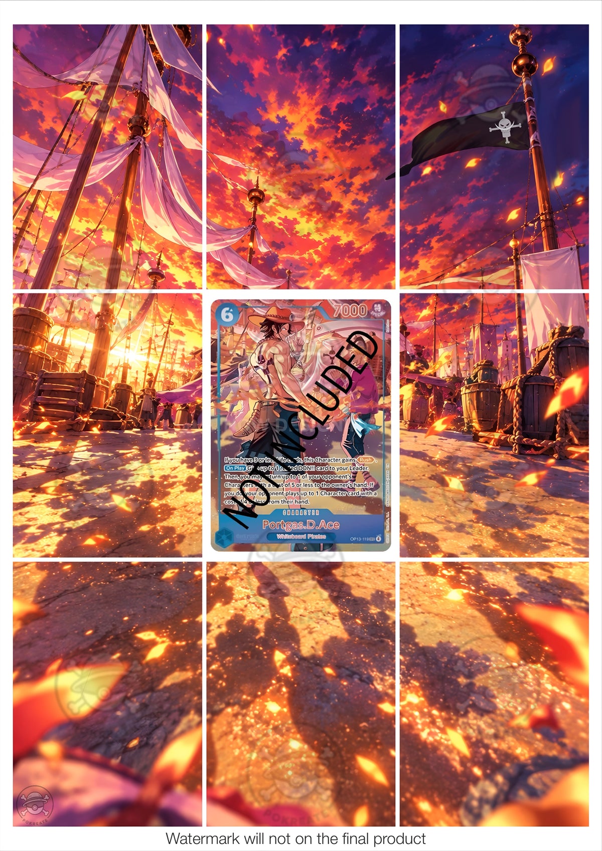 Printable Extended Artwork • One Piece • Portgas.D.Ace OP13-119