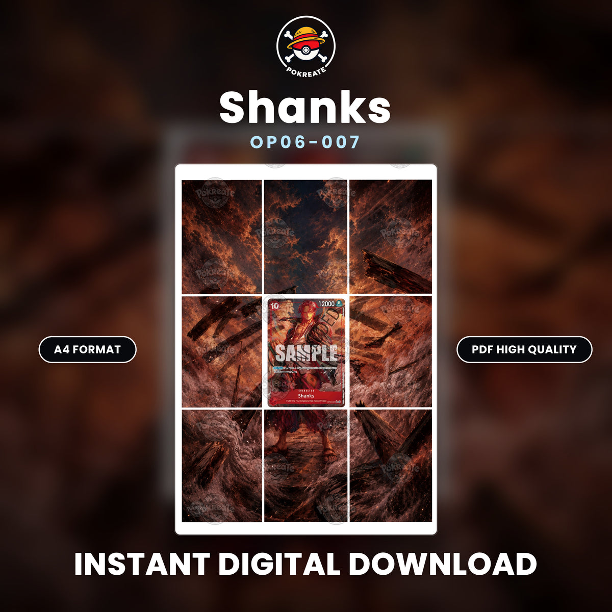 Printable Extended Artwork • One Piece • Shanks OP06-007