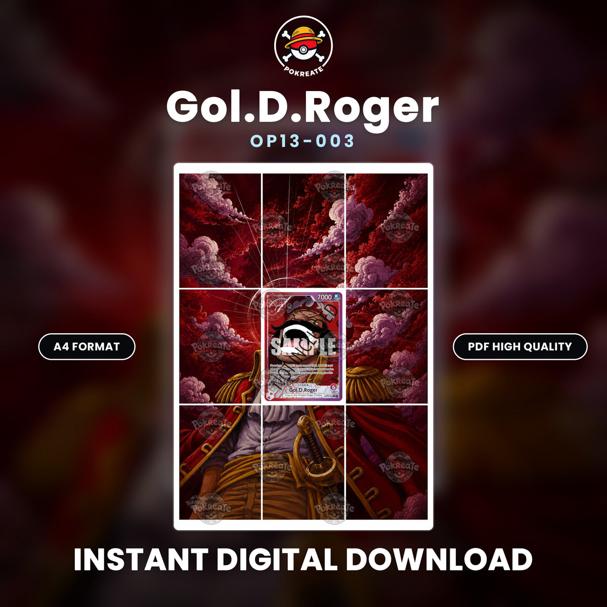Printable Extended Artwork • One Piece • Gol.D.Roger OP15-001
