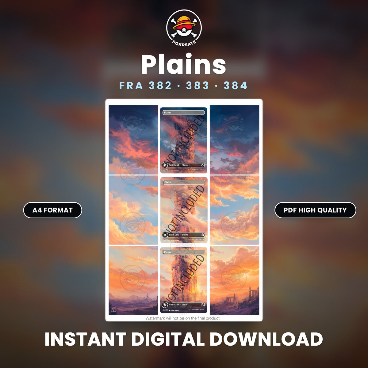 Printable Extended Artwork • Magic TG • Pack x5 - Basic Lands FRA