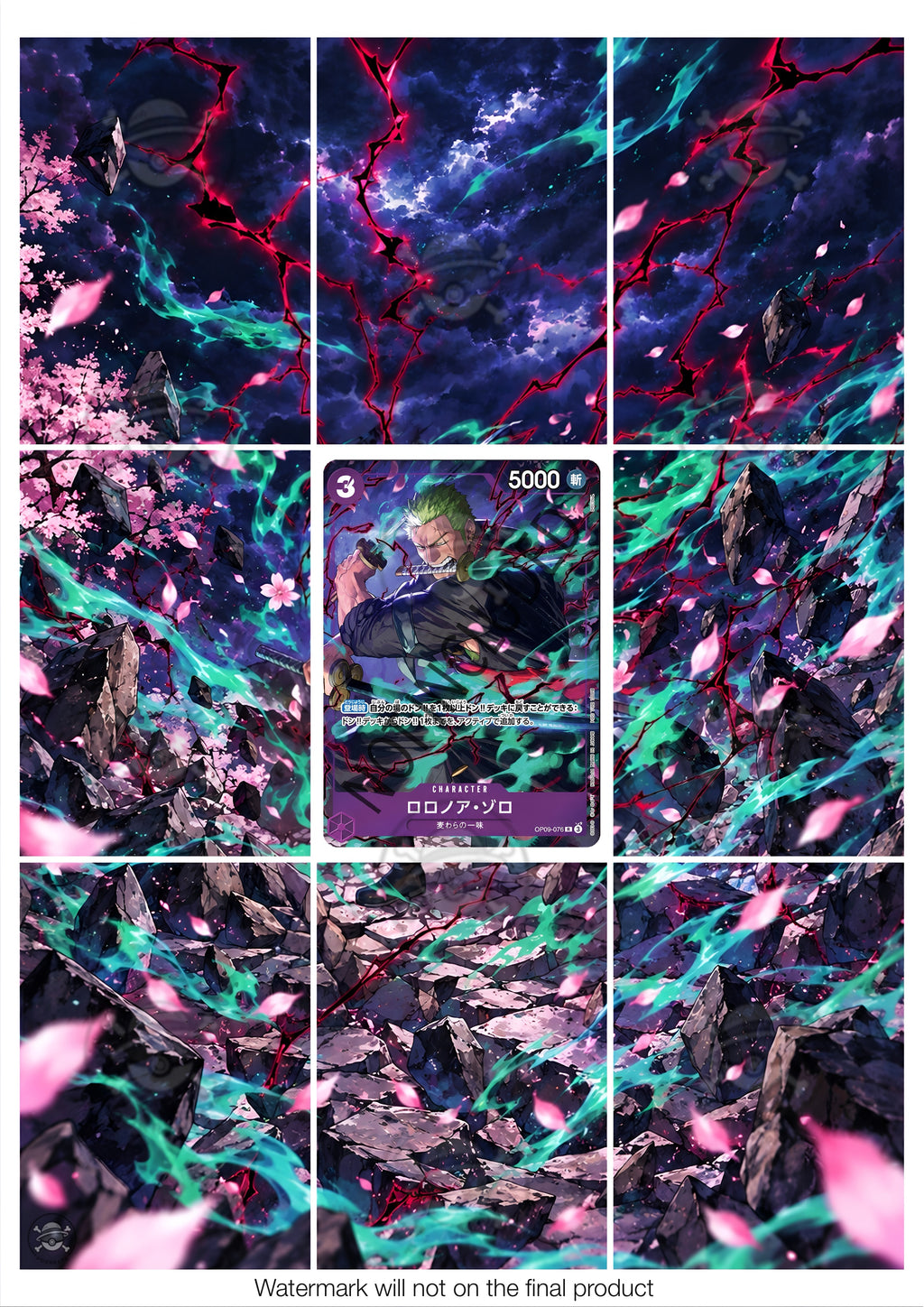 Printable Extended Artwork • One Piece • Zoro OP09-076