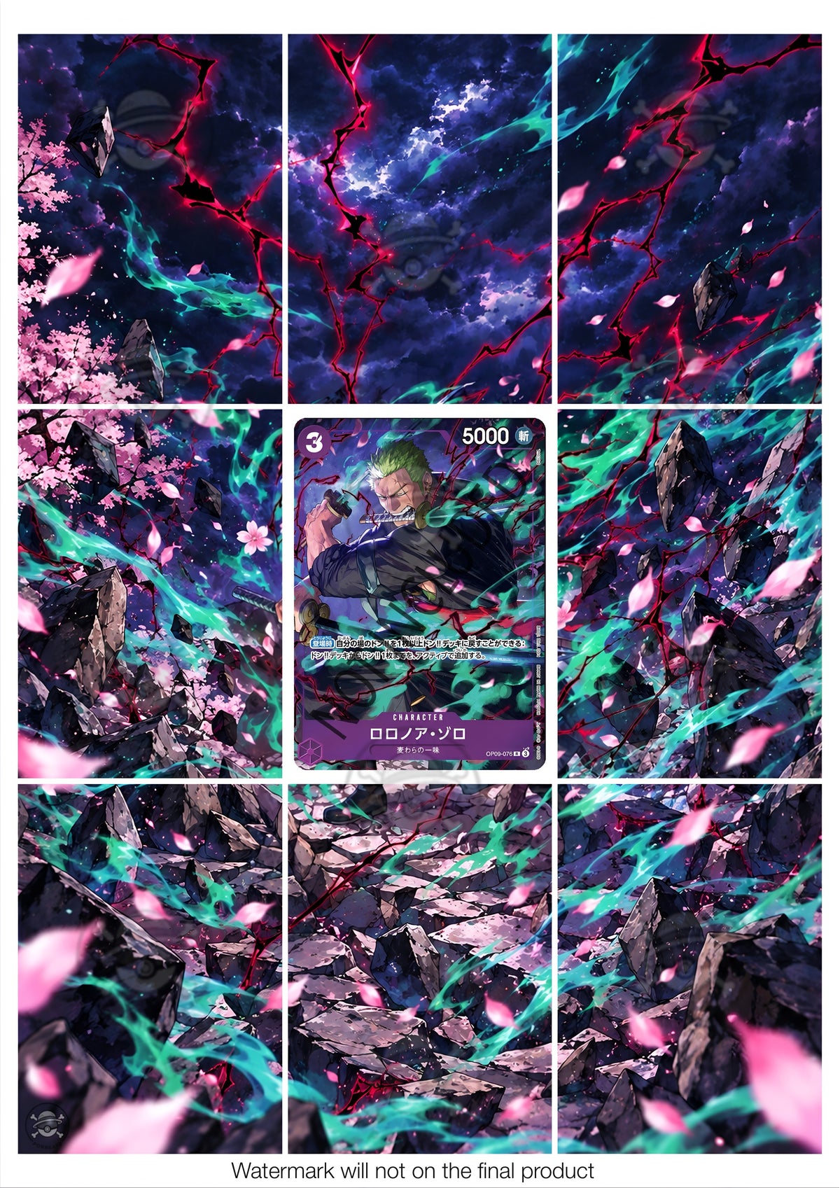 Printable Extended Artwork • One Piece • Zoro OP09-076